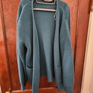 Zenana Outfitters Teal Cardigan Sweater